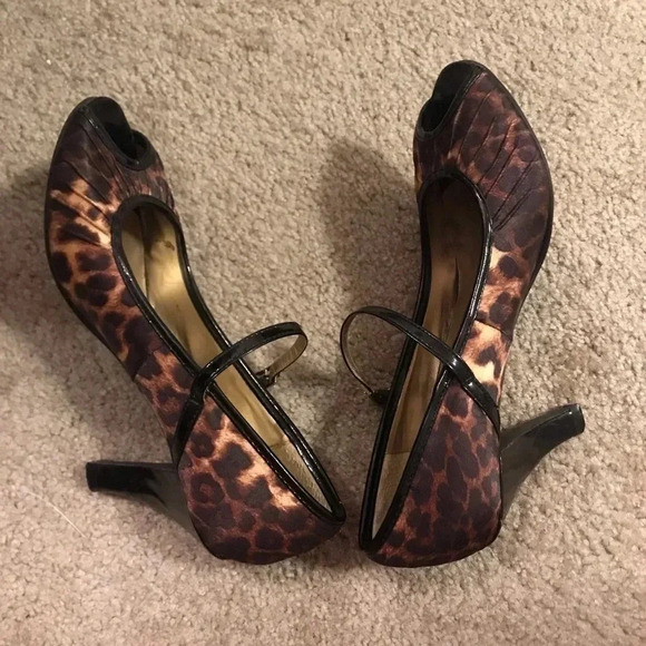 Madden Girl Leopard Print Pumps with Strap - Picture 1 of 4